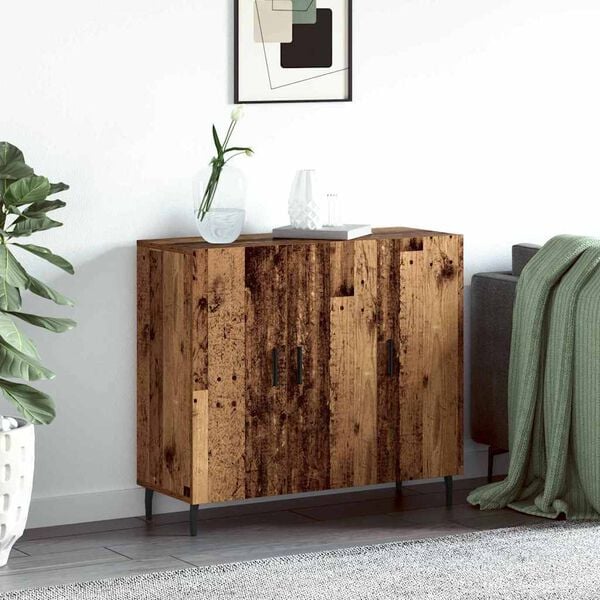 vidaXL Sideboard Old Wood 90 x 34 x 80 cm Engineered Wood