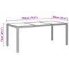 vidaXL Garden Table 190x90x75 cm Tempered Glass and Poly Rattan Beige