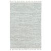 vidaXL Hand-woven Chindi Rug Leather 190x280 cm Light Grey