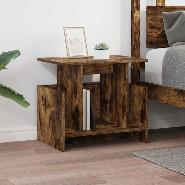 vidaXL TV Stand Smoked Oak 50 x 35 x 45 cm Engineered Wood