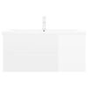 vidaXL Sink Cabinet with Built-in Basin High Gloss White Engineered Wood
