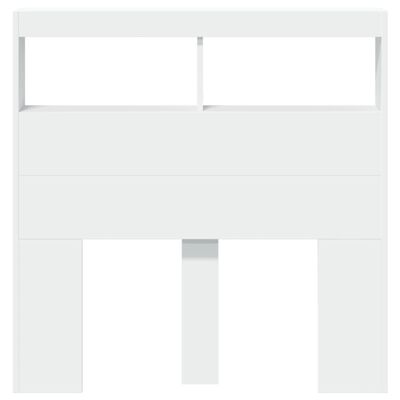 vidaXL Headboard Cabinet with LED White 100x17x102 cm