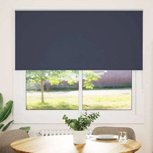 vidaXL Roller Blind Blackout Marine 145x175 cm Fabric Width 141.6 cm Polyester