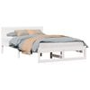 vidaXL Bed Frame with Headboard White 140 x 190 cm Solid Pine Wood