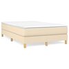 vidaXL Box Spring Bed Frame Cream 120x200 cm Fabric