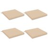 vidaXL Seat Cushions SOEST 4 pcs 100% Polyester Cream 70 x 70 x 7 cm