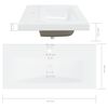 vidaXL Built-in Basin with Faucet 81x39x18 cm Ceramic White