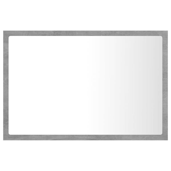 vidaXL LED Bathroom Mirror Concrete Grey 60x8.5x37 cm Acrylic