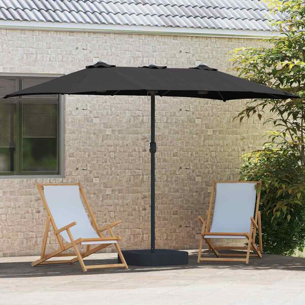 vidaXL Garden Parasol Black 385 x 209 x 244 cm Fabric