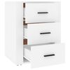 vidaXL Bedside Cabinet White 50x36x60 cm Engineered Wood