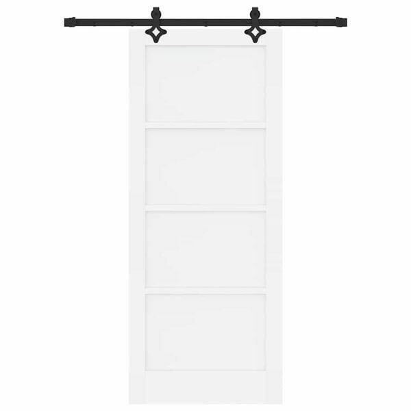 vidaXL Sliding Door ORKDAL White 83 x 202 cm Solid Pine Wood