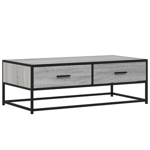 vidaXL Coffee Table Grey Sonoma 100x50x35 cm Engineered Wood and Metal