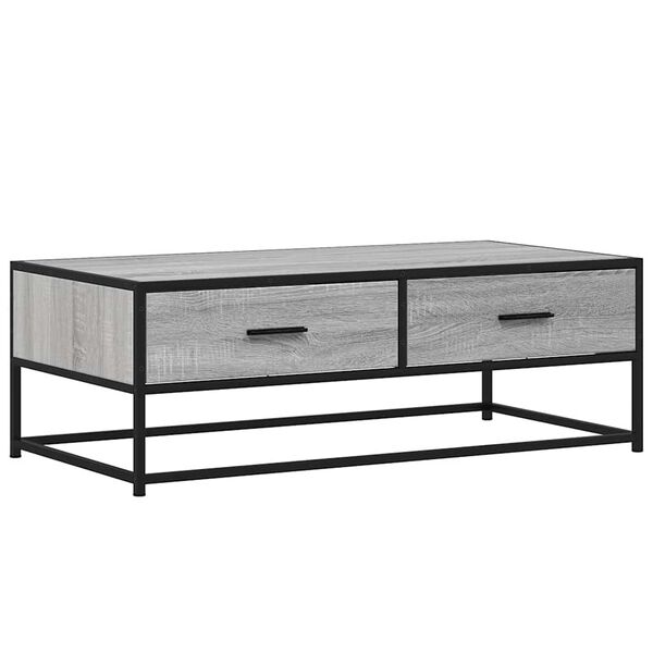 vidaXL Coffee Table Grey Sonoma 100x50x35 cm Engineered Wood and Metal