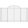 vidaXL Arched Gabion Baskets 2 pcs 200x30x100/120 cm Galvanised Iron