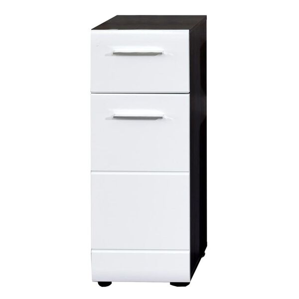 Trendteam Storage Floor Cabinet Line White and Smokey Silver
