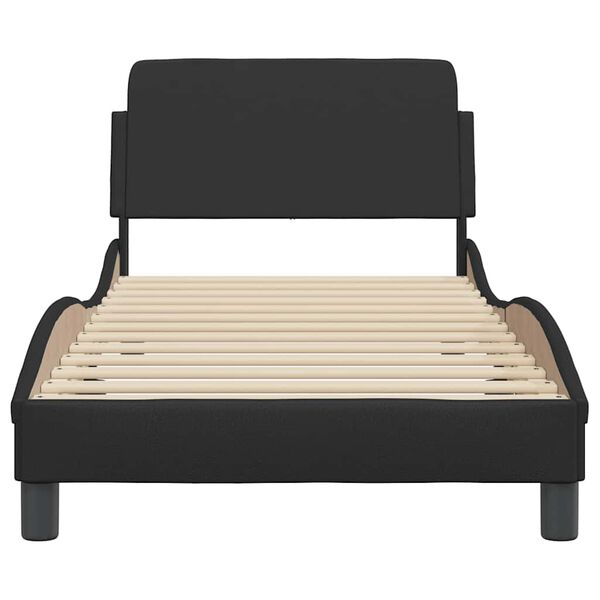 vidaXL Bed Frame "Dover" Black 90x190 cm Single Faux Leather