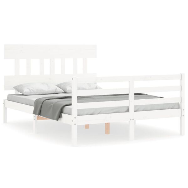 vidaXL Bed Frame without Mattress White 120x200 cm Solid Wood