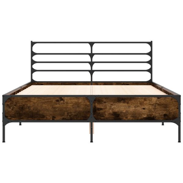 vidaXL Bed Frame without Mattress Smoked Oak 120x200 cm