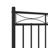 vidaXL Metal Bed Frame without Mattress with Headboard Black 140x200cm
