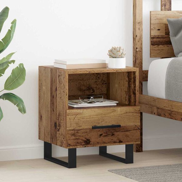 vidaXL Bedside Cabinet Old Wood 40 x 35 x 47.5 cm Engineered Wood