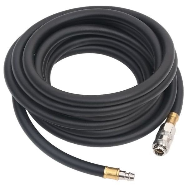 vidaXL Hybrid Air Hose Black 0.6" 5 m Rubber and PVC