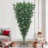 vidaXL Upside-down Artificial Pre-lit Christmas Tree with Ball Set PVC