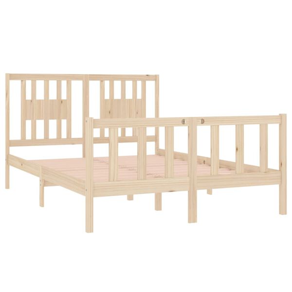 vidaXL Bed Frame without Mattress 135x190 cm Double Solid Wood