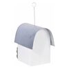 dobar Bird Nesting Box "Ivory" with Zinc Rounded Roof White and Silver