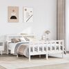 vidaXL Bed Frame without Mattress White 150x200 cm King Size Solid Wood Pine
