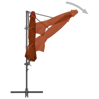 vidaXL Cantilever Umbrella with Steel Pole Terracotta 300 cm