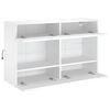 vidaXL TV Wall Cabinet with LED Lights White 98.5x30x60.5 cm