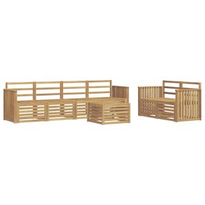 vidaXL Outdoor Sofa Set 7 pcs White Solid Acacia Wood
