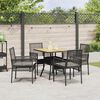 vidaXL Garden Dining Set 5 pcs Black Poly Rattan
