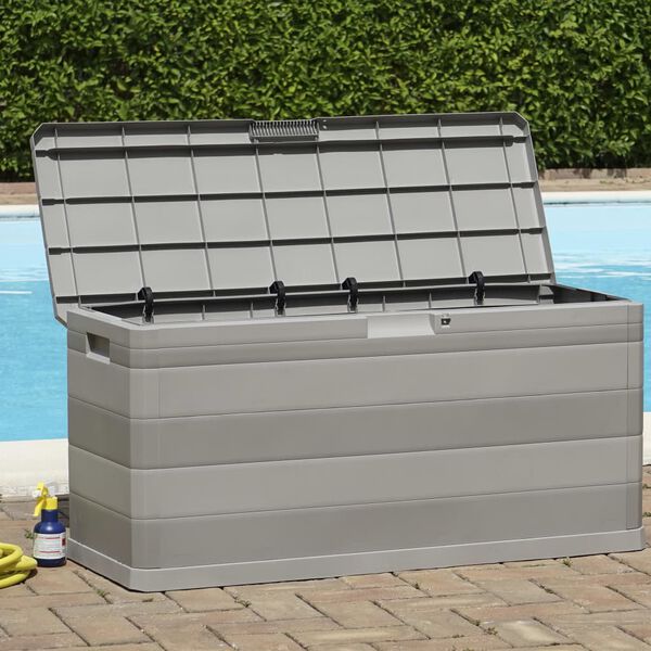 vidaXL Garden Storage Box Grey 117x45x56 cm