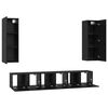 vidaXL TV Cabinet Set Wall-mounted 5 pcs Black Oak Engineered Wood
