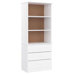 vidaXL Bookcase with Drawers "ALTA" White 60x35x142 cm Solid Wood Pine