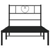 vidaXL Metal Bed Frame without Mattress with Headboard Black 80x200cm