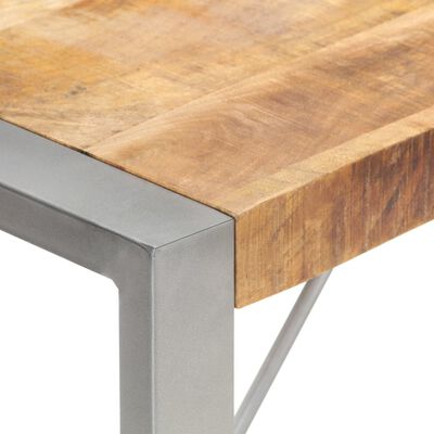 vidaXL Dining Table 140x70x75 cm Solid Rough Mango Wood