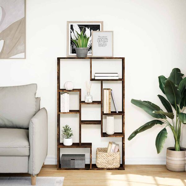 vidaXL Bookcase Smoked Oak 72x20x120.5 cm Engineered Wood