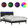 vidaXL Bed Frame with LED Strip Lights Black 135 x 190 cm Faux Leather