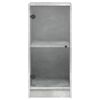 vidaXL Side Cabinet with Glass Doors Concrete Grey 35x37x75.5 cm