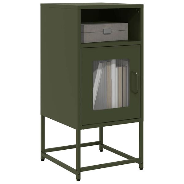 vidaXL Bedside Cabinet Olive Green 36x39x78 cm Cold-rolled Steel