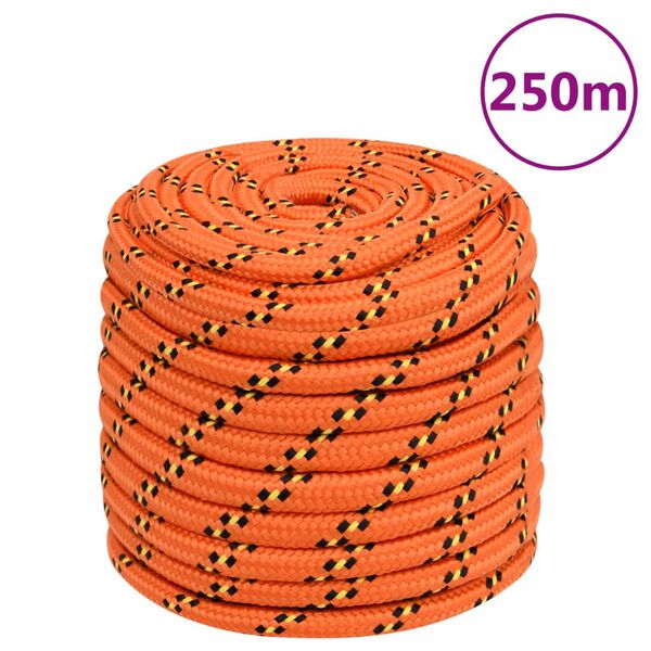 vidaXL Boat Rope Orange 16 mm 250 m Polypropylene