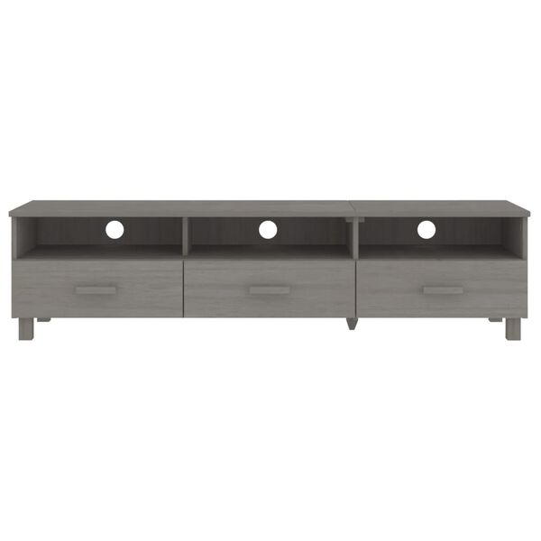 vidaXL TV Cabinet HAMAR Light Grey 158x40x40 cm Solid Wood Pine