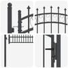 vidaXL Fence Gate with Spikes Grey 170 x 100 cm Powder-coated steel