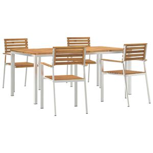 vidaXL GardenDiningSet 5 pcs Brown SolidAcaciawood