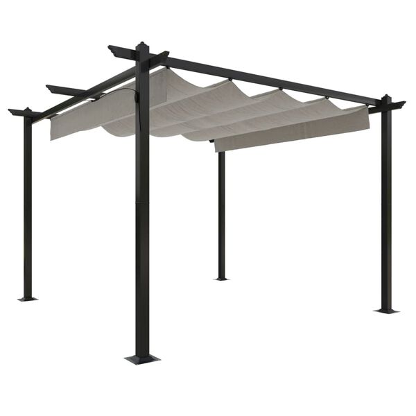 vidaXL Garden Gazebo with Retractable Roof 3x3 m Cream