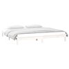 vidaXL LED Bed Frame without Mattress White 120x200 cm Solid Wood