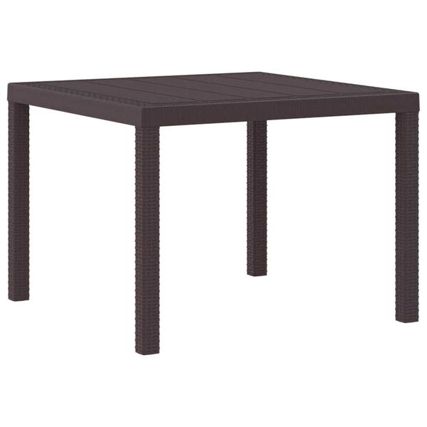 vidaXL Garden Dining Table Brown 100 x 100 x 73 cm Poly Rattan