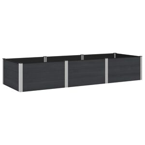 vidaXL Garden Raised Bed Black 300 x 100 x 54 cm WPC and Aluminium